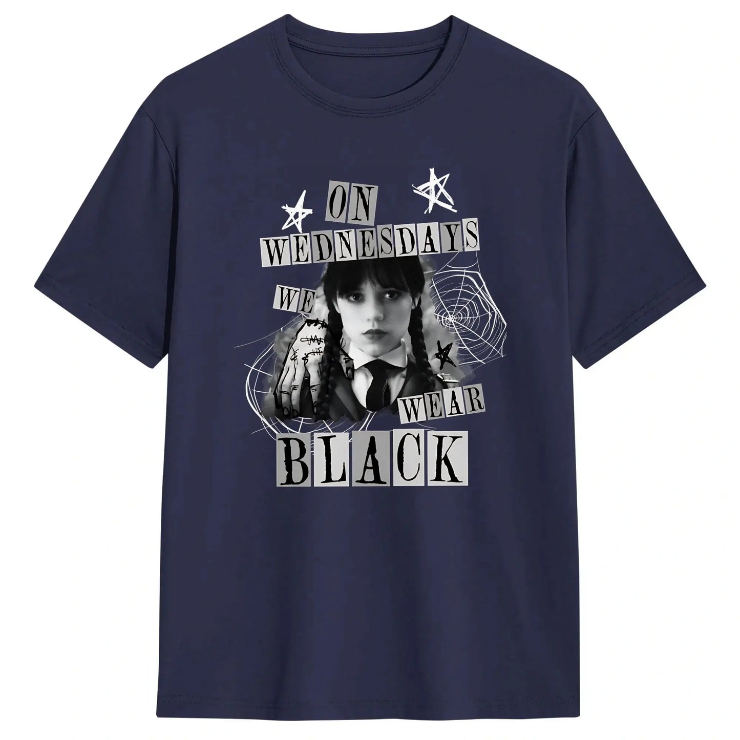 Men's On Wednesday We Wear Black T Shirts Cotton Tops Fun Short Sleeve O Neck Tees Gift Idea T-Shirt