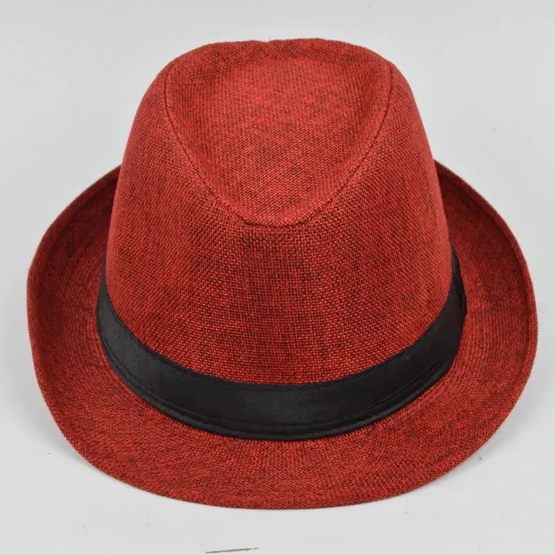 Men's Cotton Linen Jazz Fedora Hat