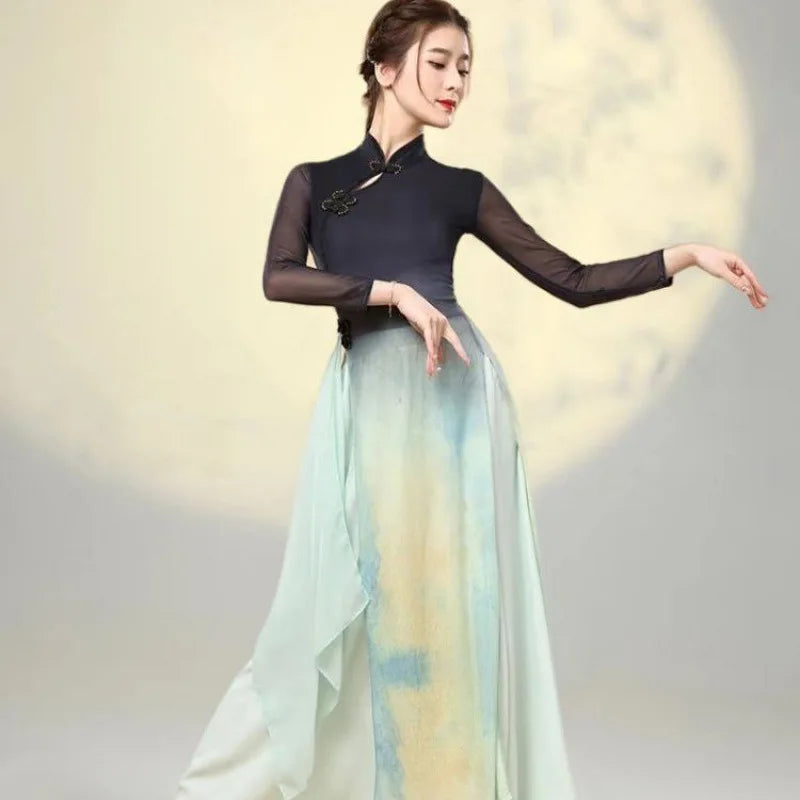 Women's Cheongsam Chiffon Dance Dress