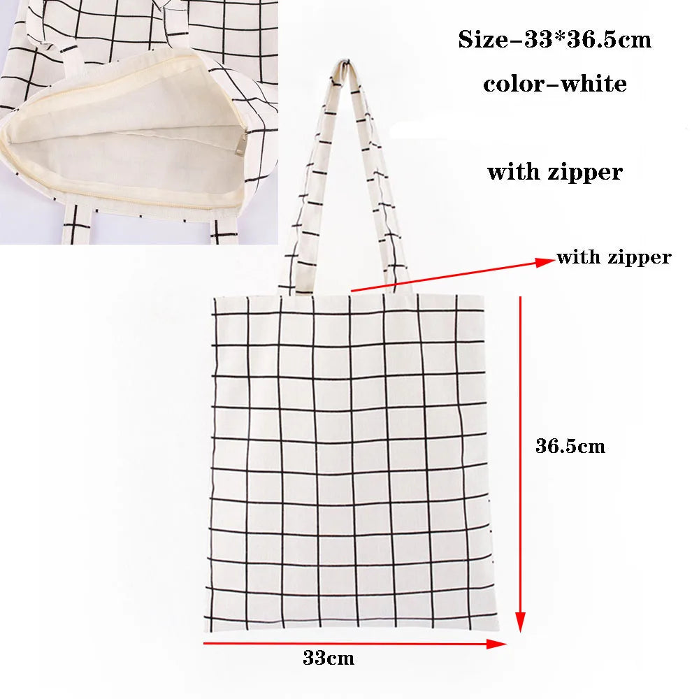Canvas Cotton Bag Grocery Handbag Foldable Fabric Tote Bag Portable Storage Organizer Shopping Bag for Woman Cloth Organizer Bag