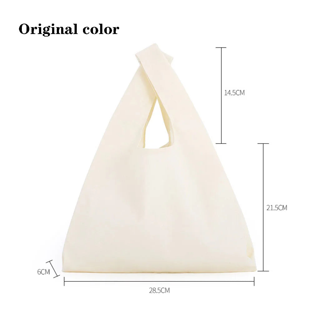 Canvas Cotton Bag Grocery Handbag Foldable Fabric Tote Bag Portable Storage Organizer Shopping Bag for Woman Cloth Organizer Bag