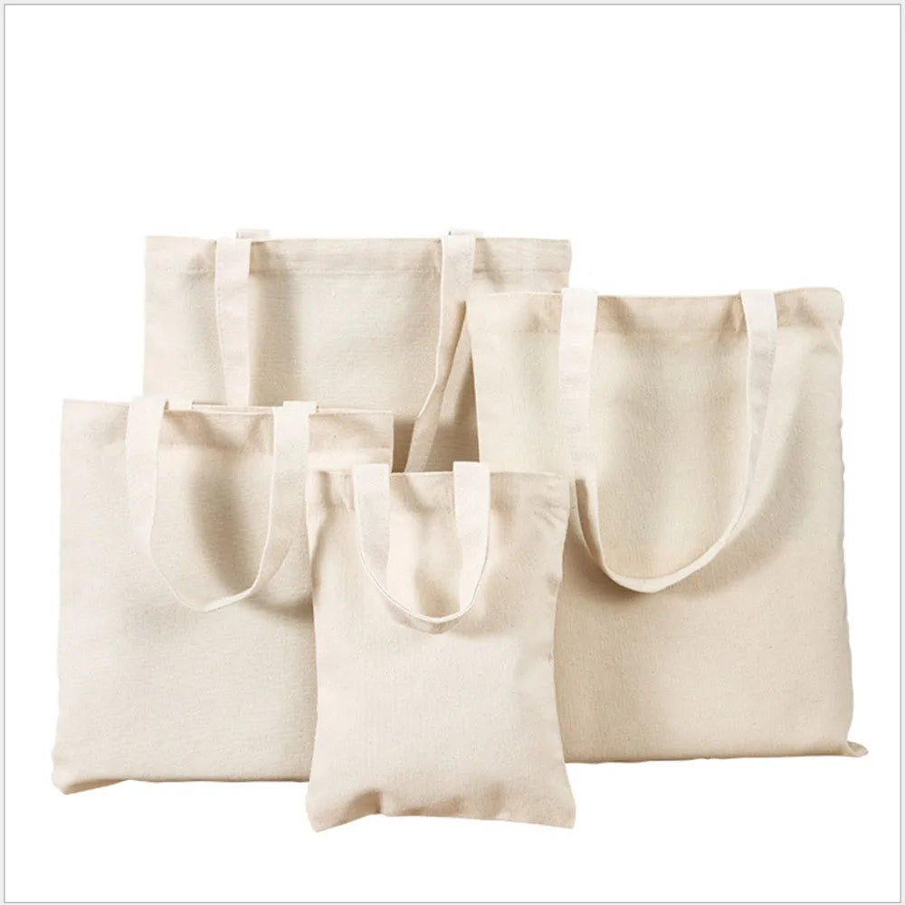 Canvas Cotton Bag Grocery Handbag Foldable Fabric Tote Bag Portable Storage Organizer Shopping Bag for Woman Cloth Organizer Bag