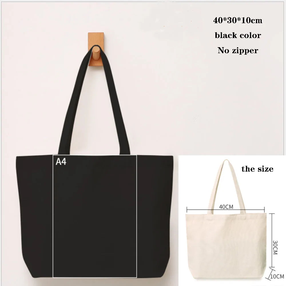 Canvas Cotton Bag Grocery Handbag Foldable Fabric Tote Bag Portable Storage Organizer Shopping Bag for Woman Cloth Organizer Bag