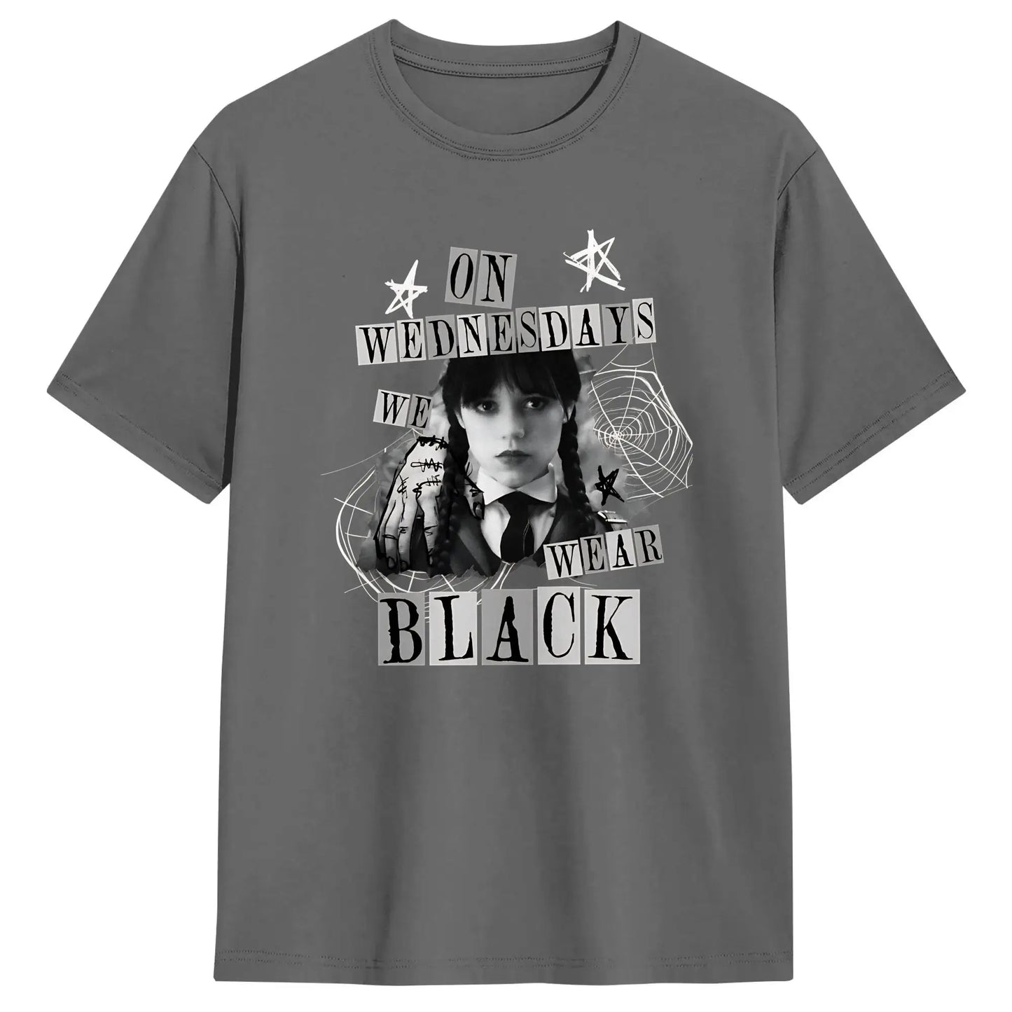 Men's On Wednesday We Wear Black T Shirts  Cotton Tops Fun Short Sleeve O Neck Tees Gift Idea T-Shirt