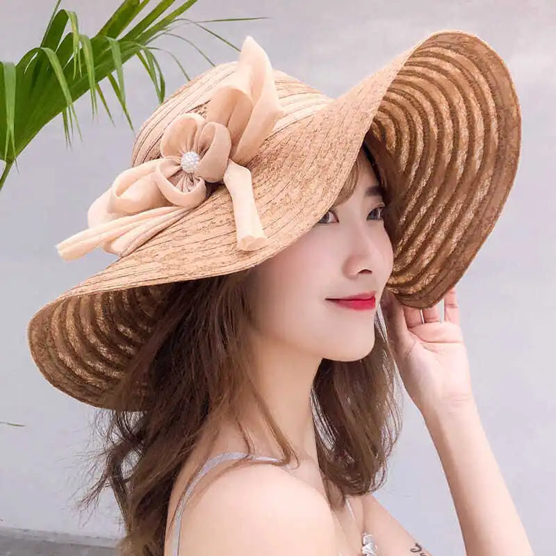 Women's Large Brim Foldable Beach Sun Hat