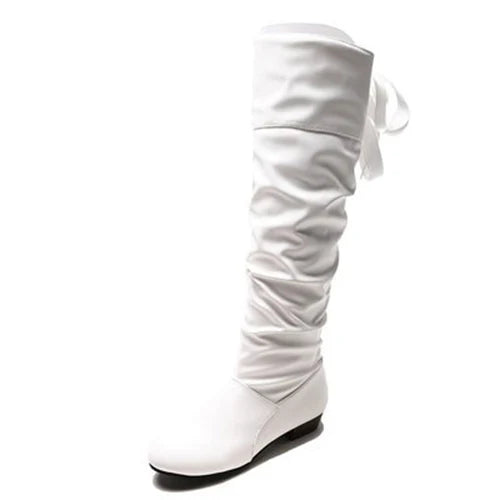 Women's Pleated Knee High Boots