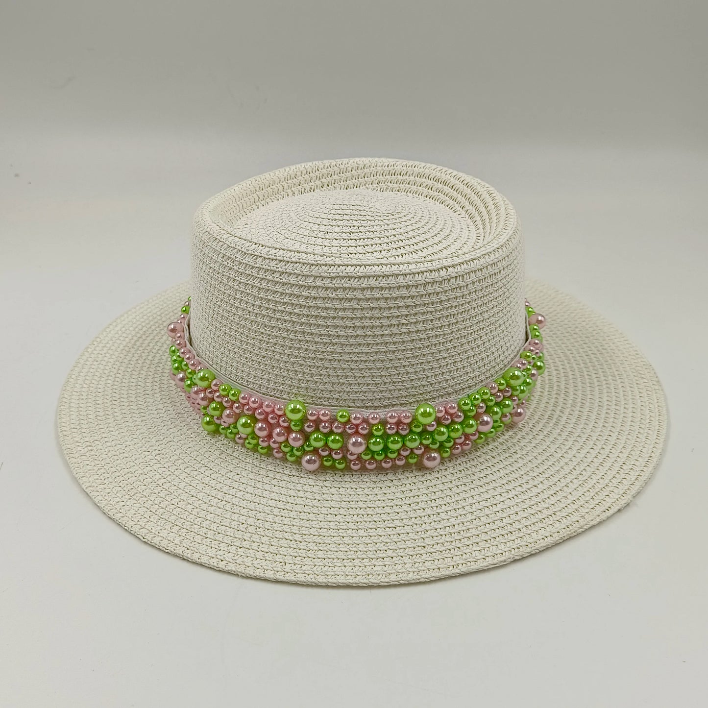 Women's Woven Straw Flat Brim Hat