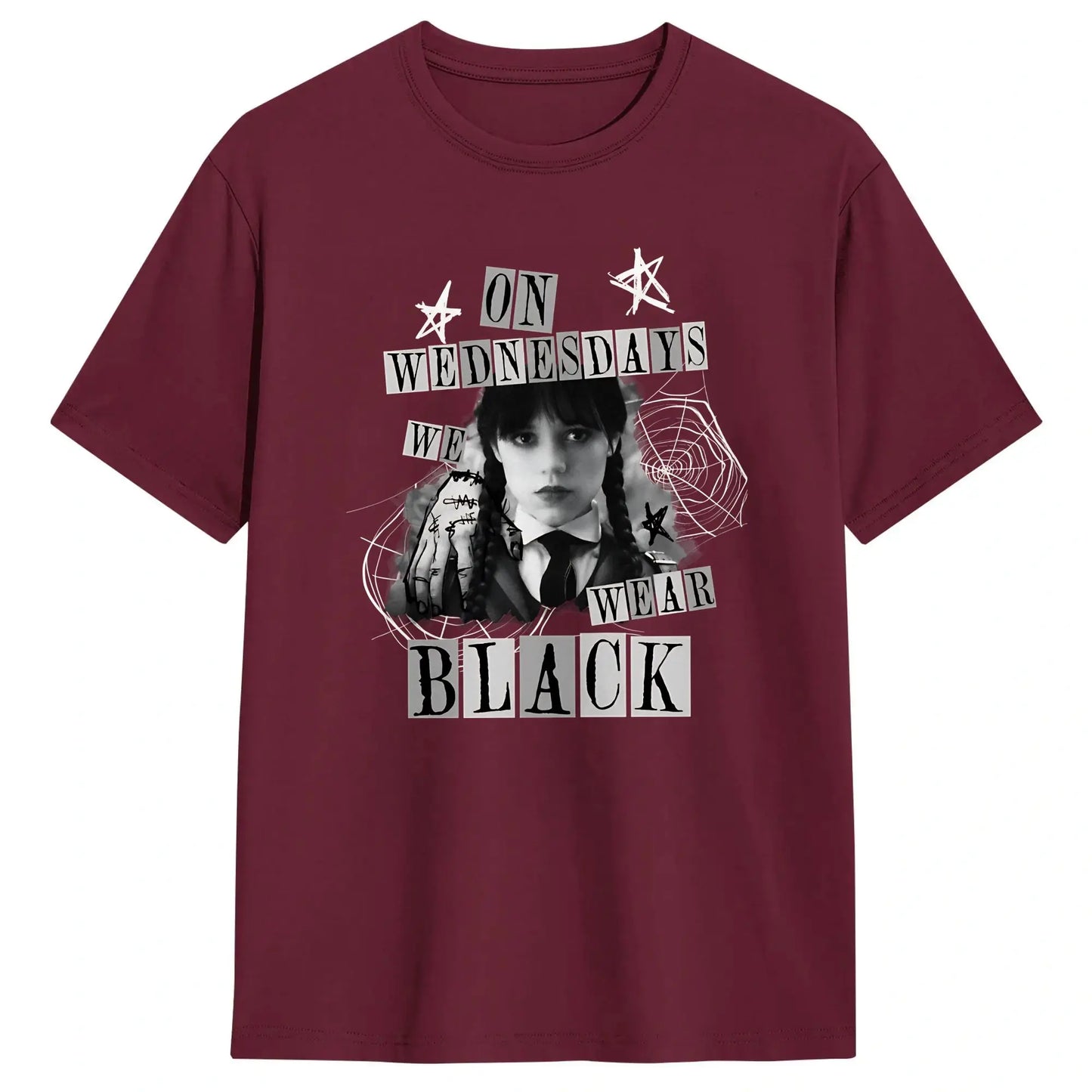 Men's On Wednesday We Wear Black T Shirts  Cotton Tops Fun Short Sleeve O Neck Tees Gift Idea T-Shirt