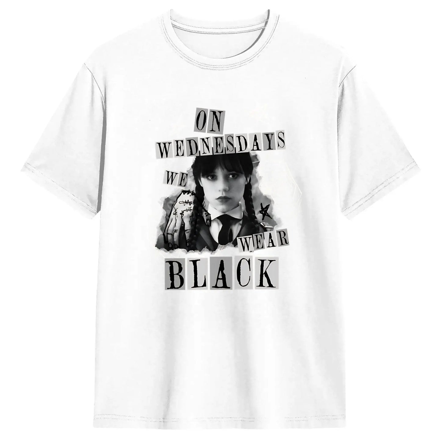 Men's On Wednesday We Wear Black T Shirts  Cotton Tops Fun Short Sleeve O Neck Tees Gift Idea T-Shirt