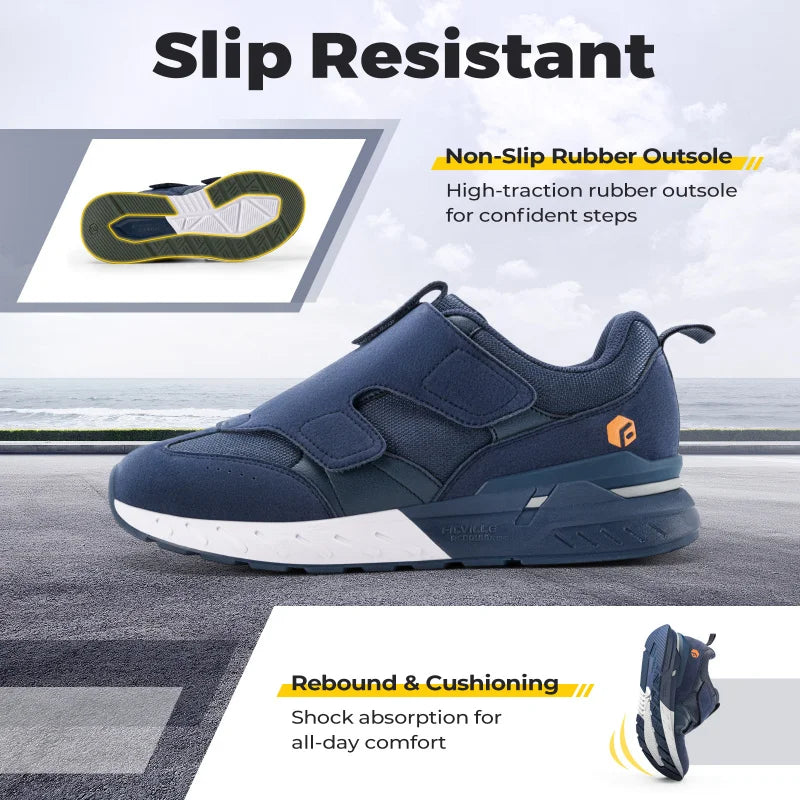 Men'S Diabetic Shoes Wide 2E Slip-On Sneaker For Swollen Feet Walking Sport Shoe With Arch Support For Foot Pain Relief