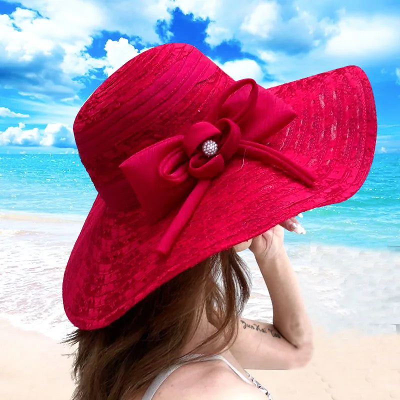 Women's Large Brim Foldable Beach Sun Hat