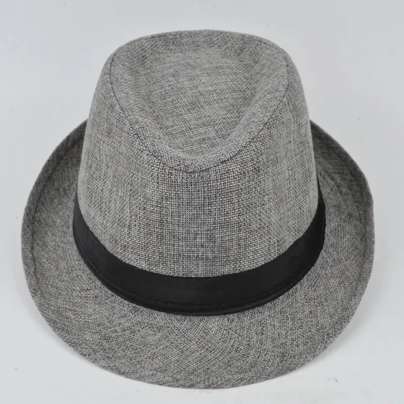 Men's Cotton Linen Jazz Fedora Hat