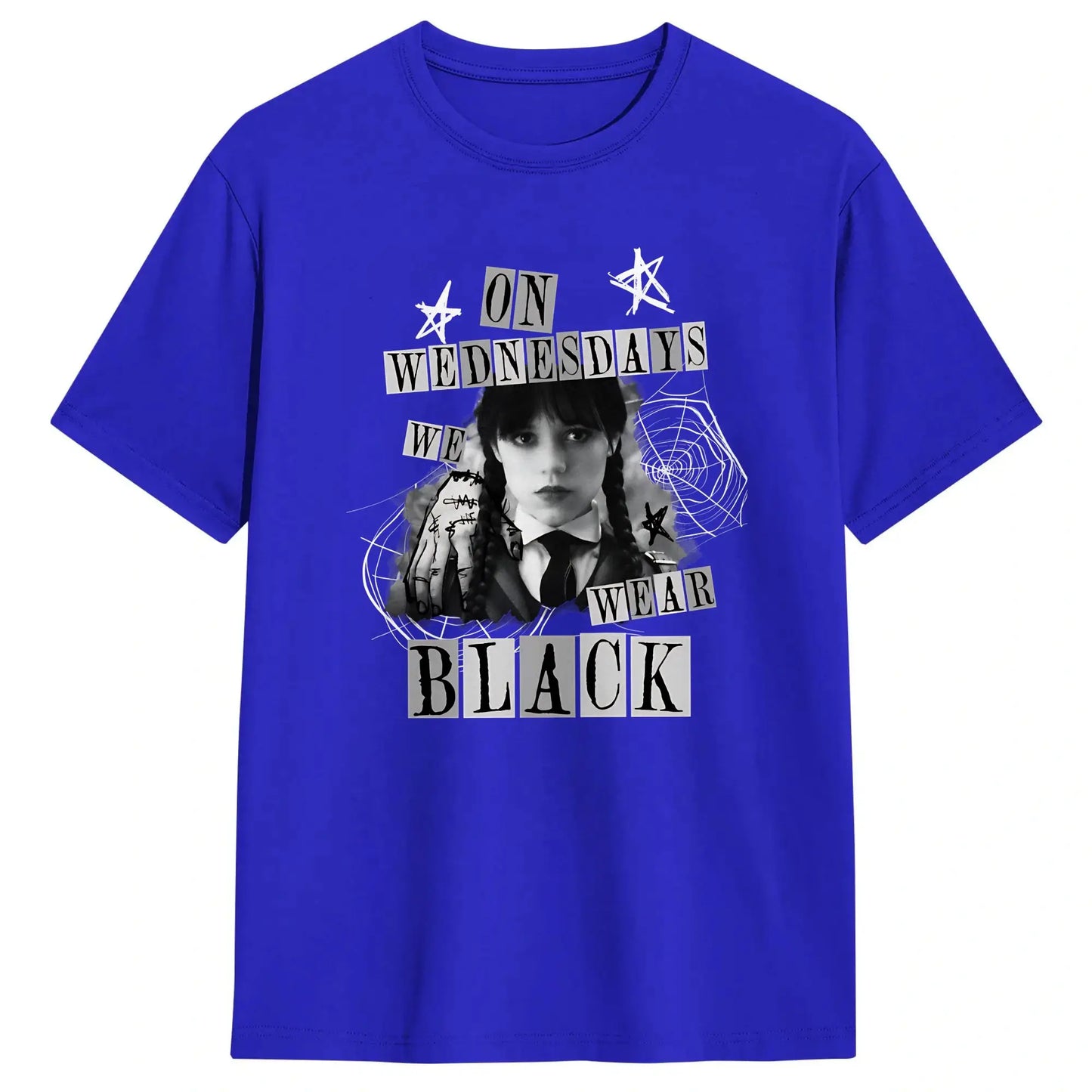Men's On Wednesday We Wear Black T Shirts  Cotton Tops Fun Short Sleeve O Neck Tees Gift Idea T-Shirt