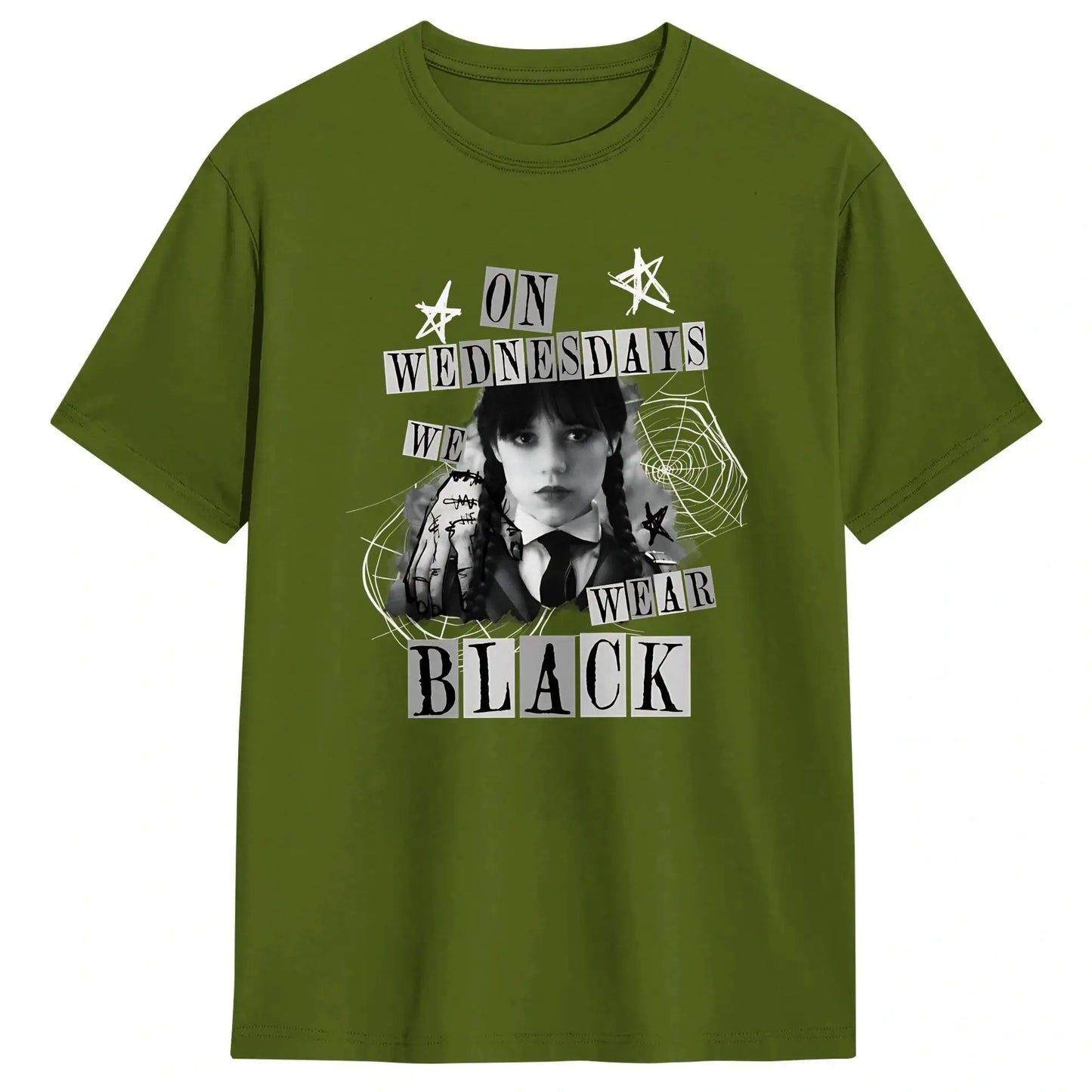 Men's On Wednesday We Wear Black T Shirts  Cotton Tops Fun Short Sleeve O Neck Tees Gift Idea T-Shirt