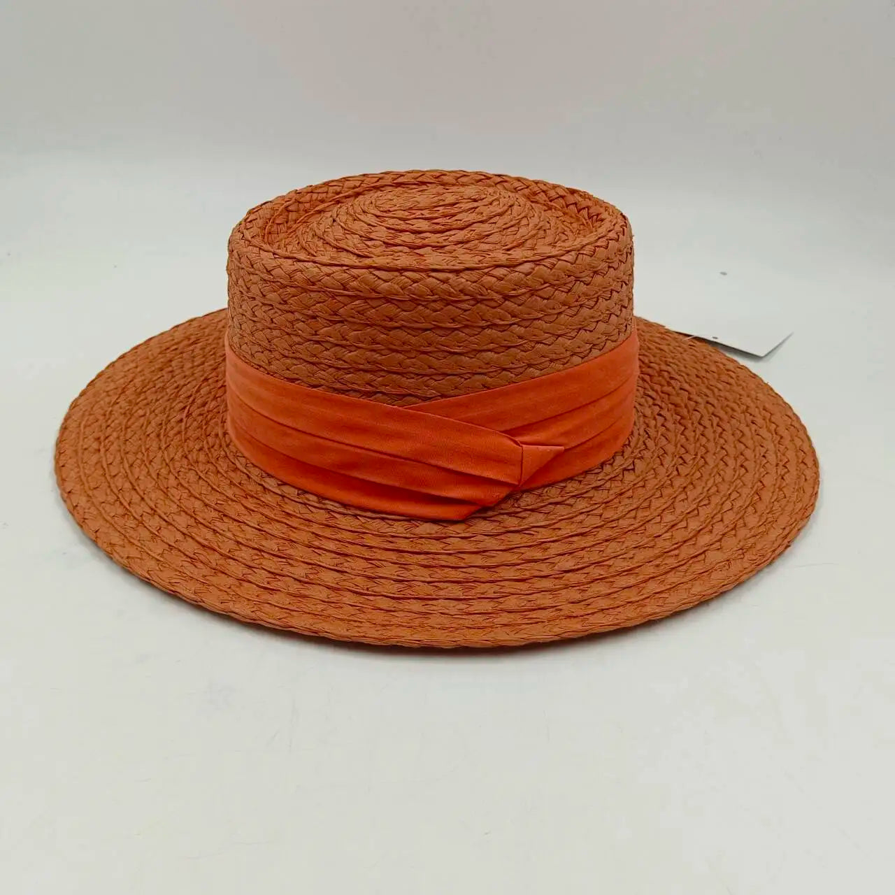 Women's Woven Straw Flat Brim Hat