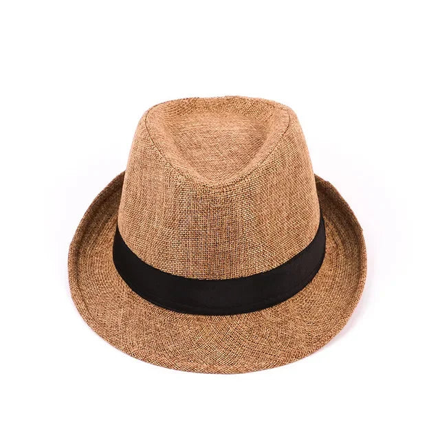 Men's Cotton Linen Jazz Fedora Hat