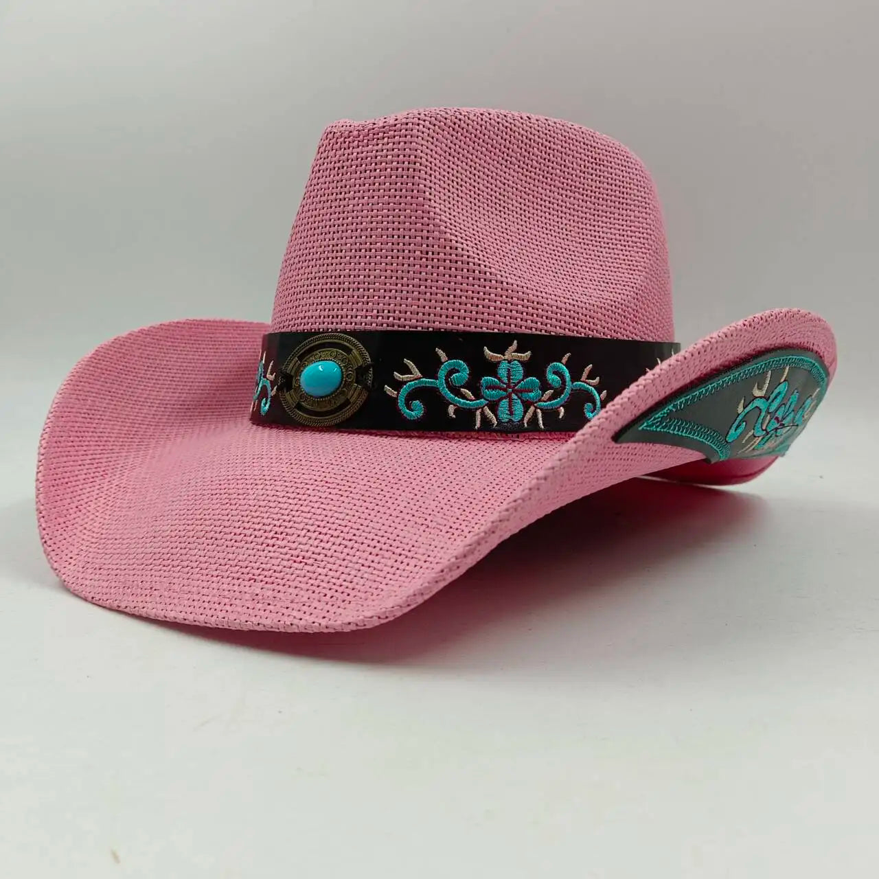 Women's Woven Straw Flat Brim Hat