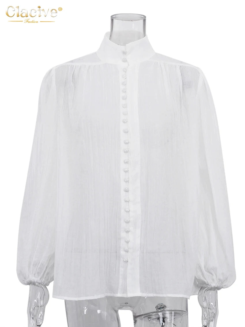 Women's Classic Cotton Button-Up Blouse