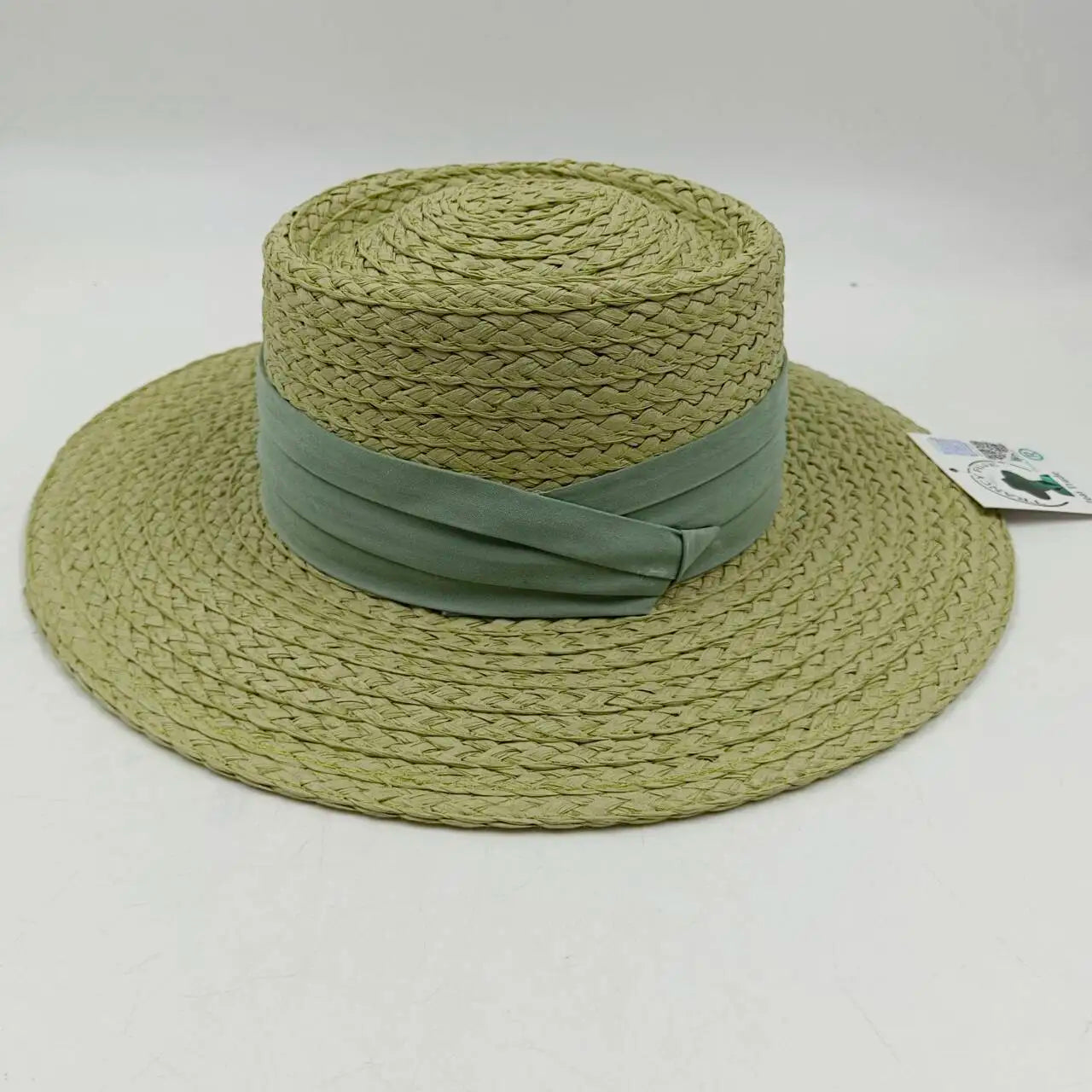 Women's Woven Straw Flat Brim Hat