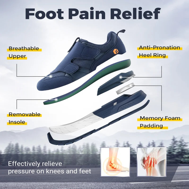 Men'S Diabetic Shoes Wide 2E Slip-On Sneaker For Swollen Feet Walking Sport Shoe With Arch Support For Foot Pain Relief