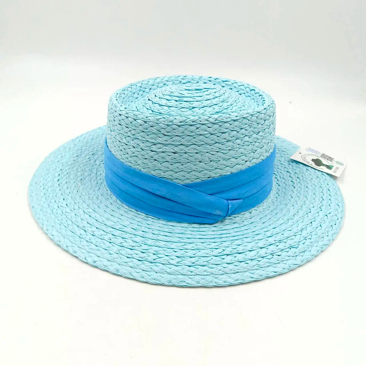 Women's Woven Straw Flat Brim Hat