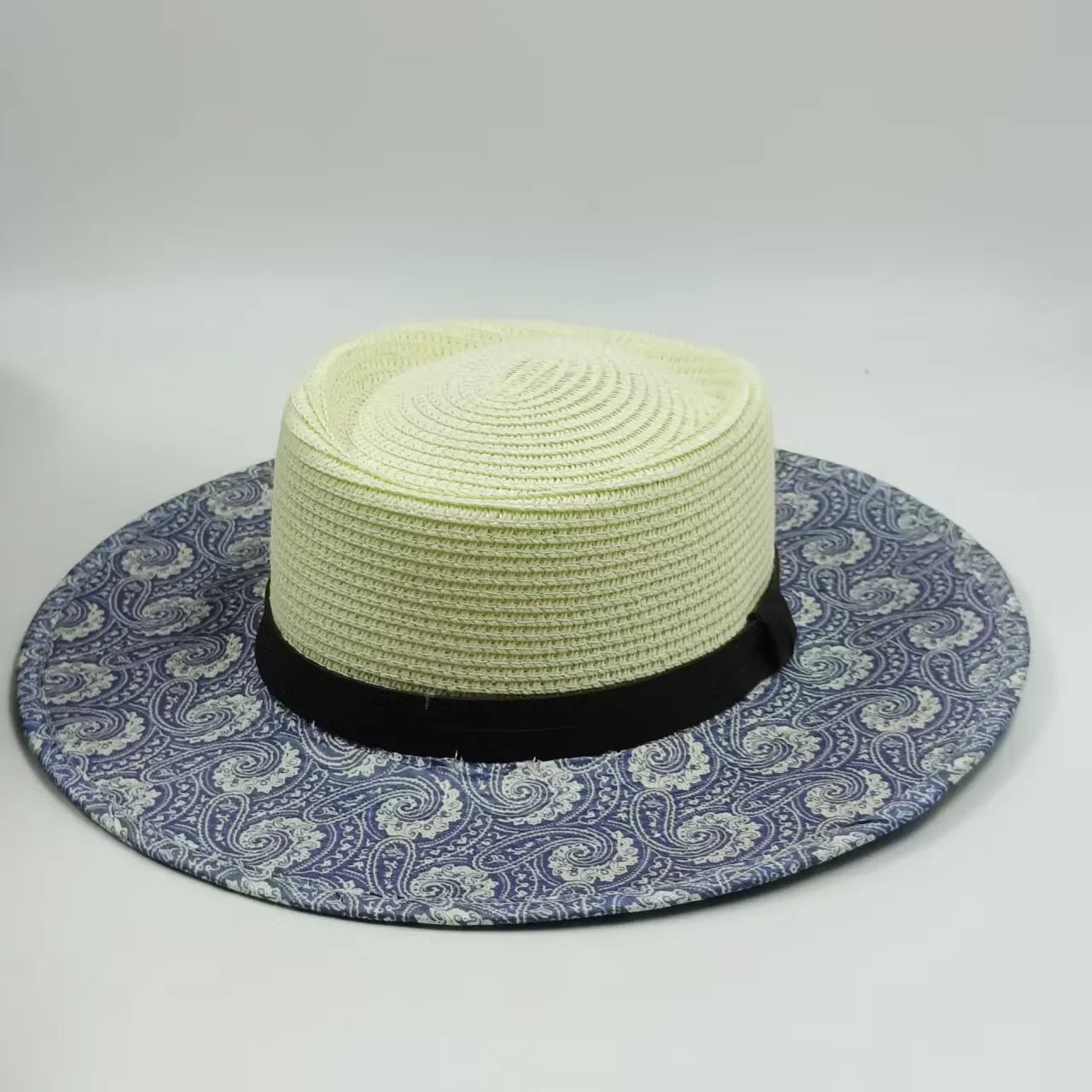 Women's Woven Straw Flat Brim Hat