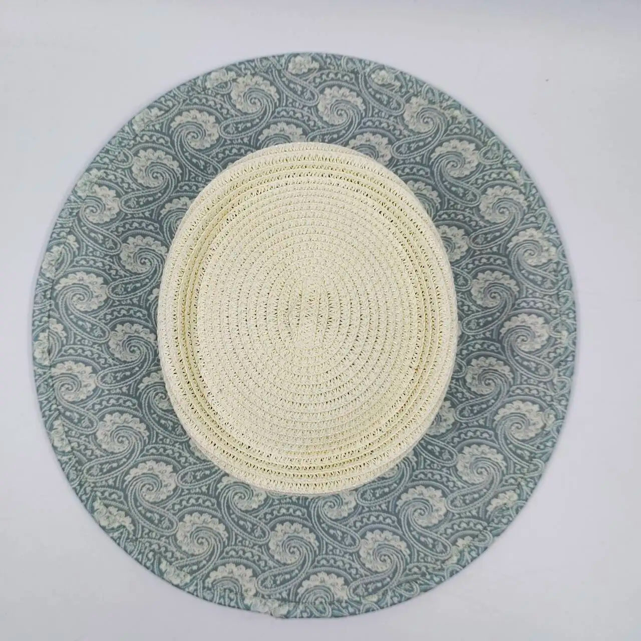 Women's Woven Straw Flat Brim Hat