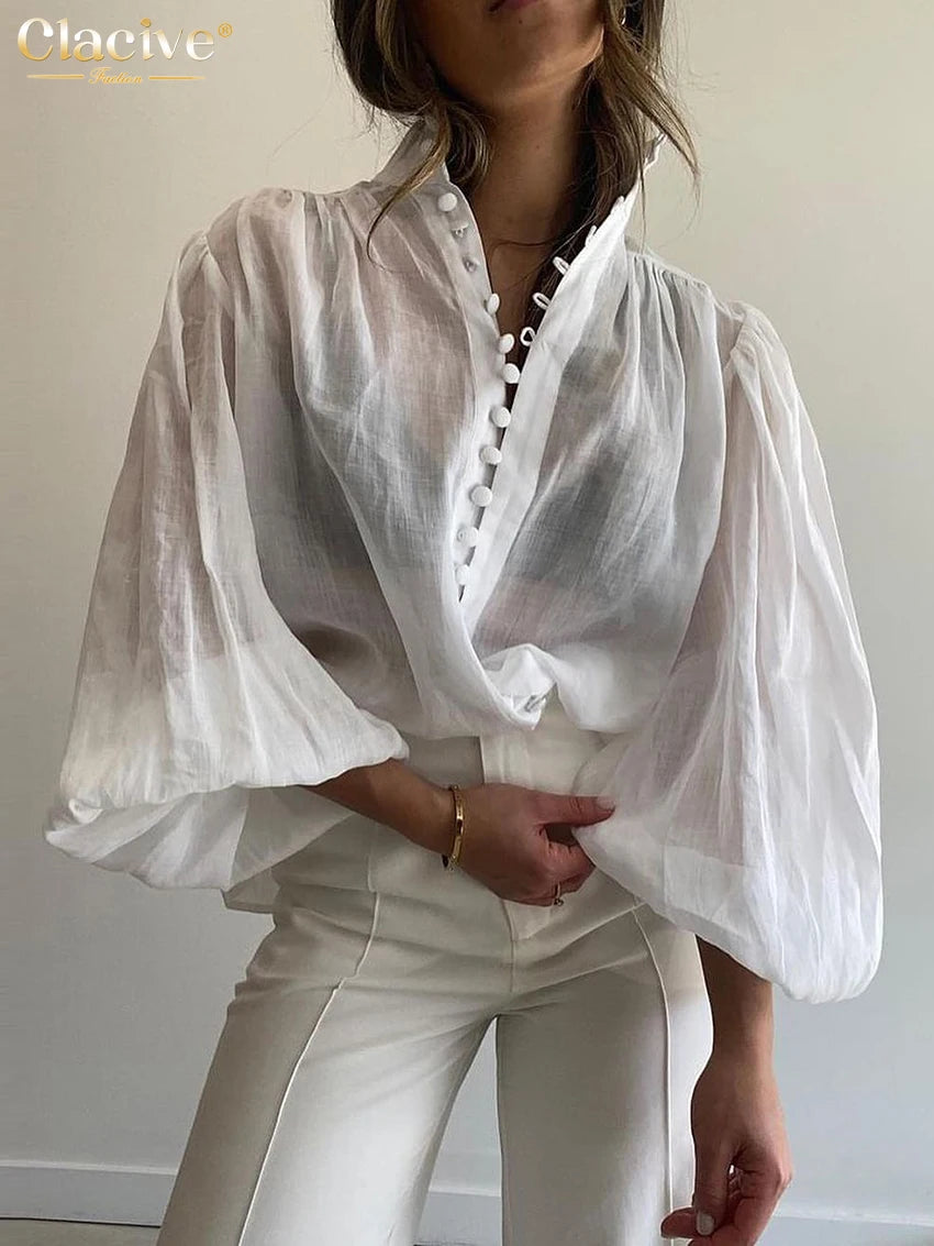 Women's Classic Cotton Button-Up Blouse