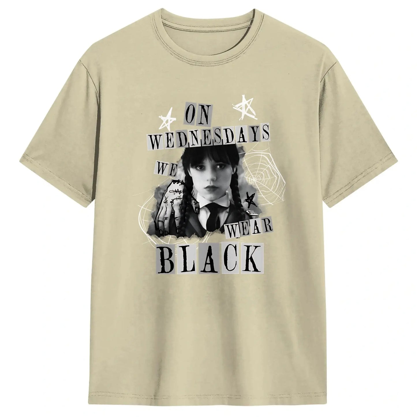 Men's On Wednesday We Wear Black T Shirts  Cotton Tops Fun Short Sleeve O Neck Tees Gift Idea T-Shirt