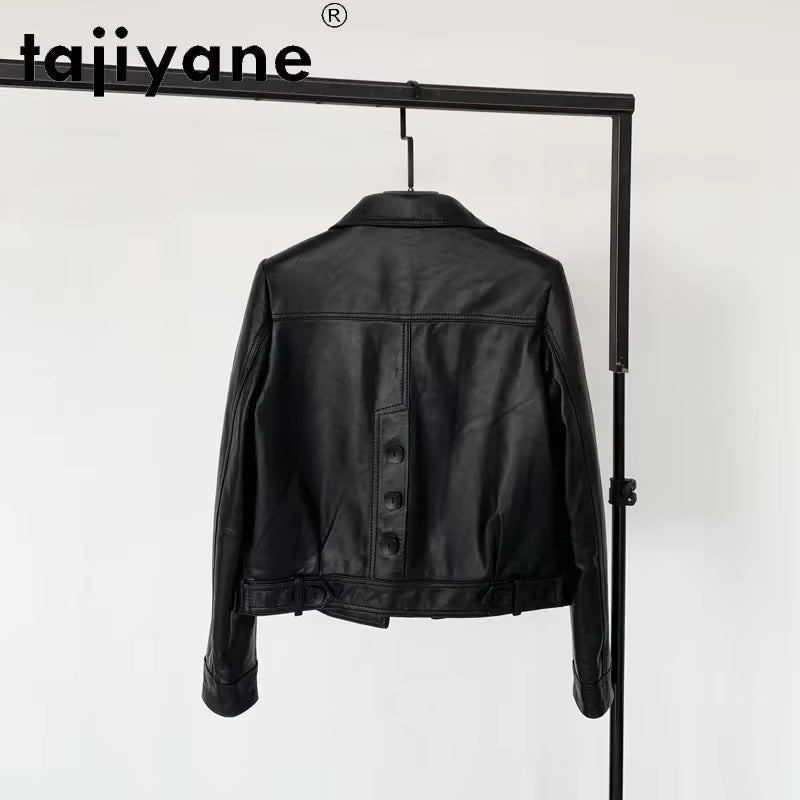 Spring Real Sheepskin Jacket Women Genuine Leather Coats Korean Style Woman Cloth Womens Tops Mujer Chaqueta TN2061
