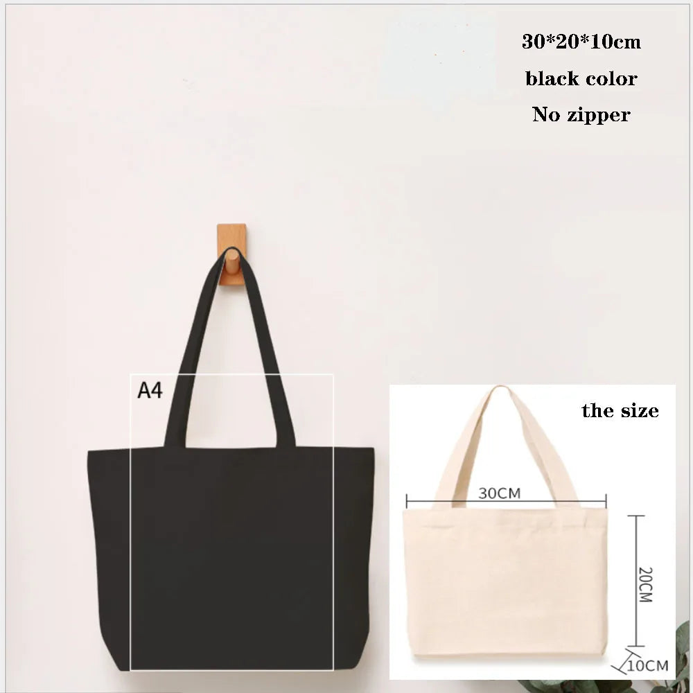 Canvas Cotton Bag Grocery Handbag Foldable Fabric Tote Bag Portable Storage Organizer Shopping Bag for Woman Cloth Organizer Bag