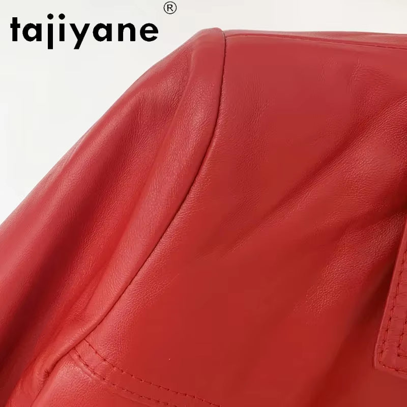 Spring Real Sheepskin Jacket Women Genuine Leather Coats Korean Style Woman Cloth Womens Tops Mujer Chaqueta TN2061