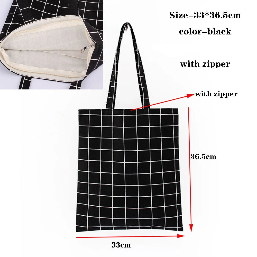 Canvas Cotton Bag Grocery Handbag Foldable Fabric Tote Bag Portable Storage Organizer Shopping Bag for Woman Cloth Organizer Bag
