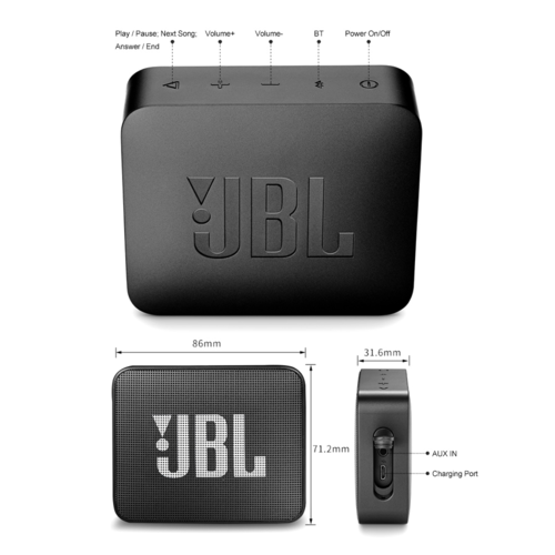 JBL GO 2 Waterproof Wireless Bluetooth Speaker