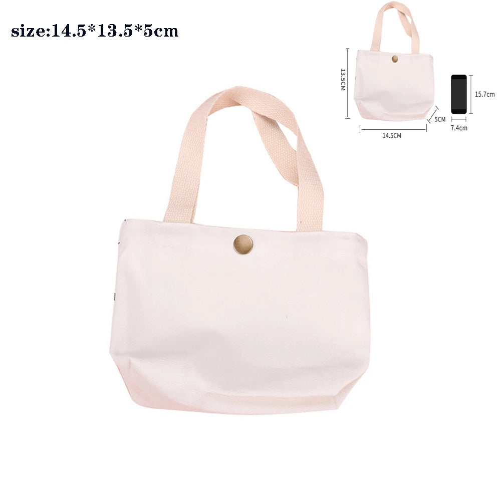 Canvas Cotton Bag Grocery Handbag Foldable Fabric Tote Bag Portable Storage Organizer Shopping Bag for Woman Cloth Organizer Bag